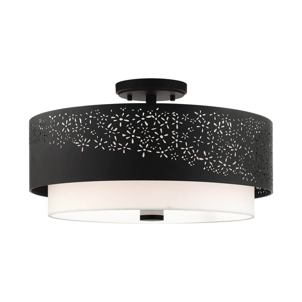 Black Semi Flush Mount Light Y7216