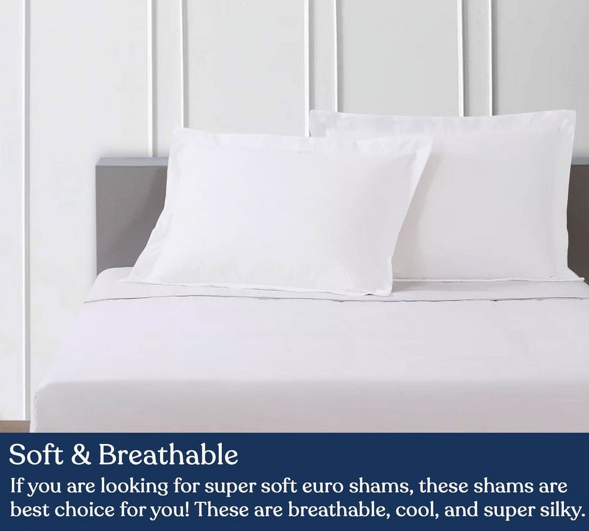 Euro Sham Pack of 2, 100% Organic Cotton, 400 Thread Count C15504