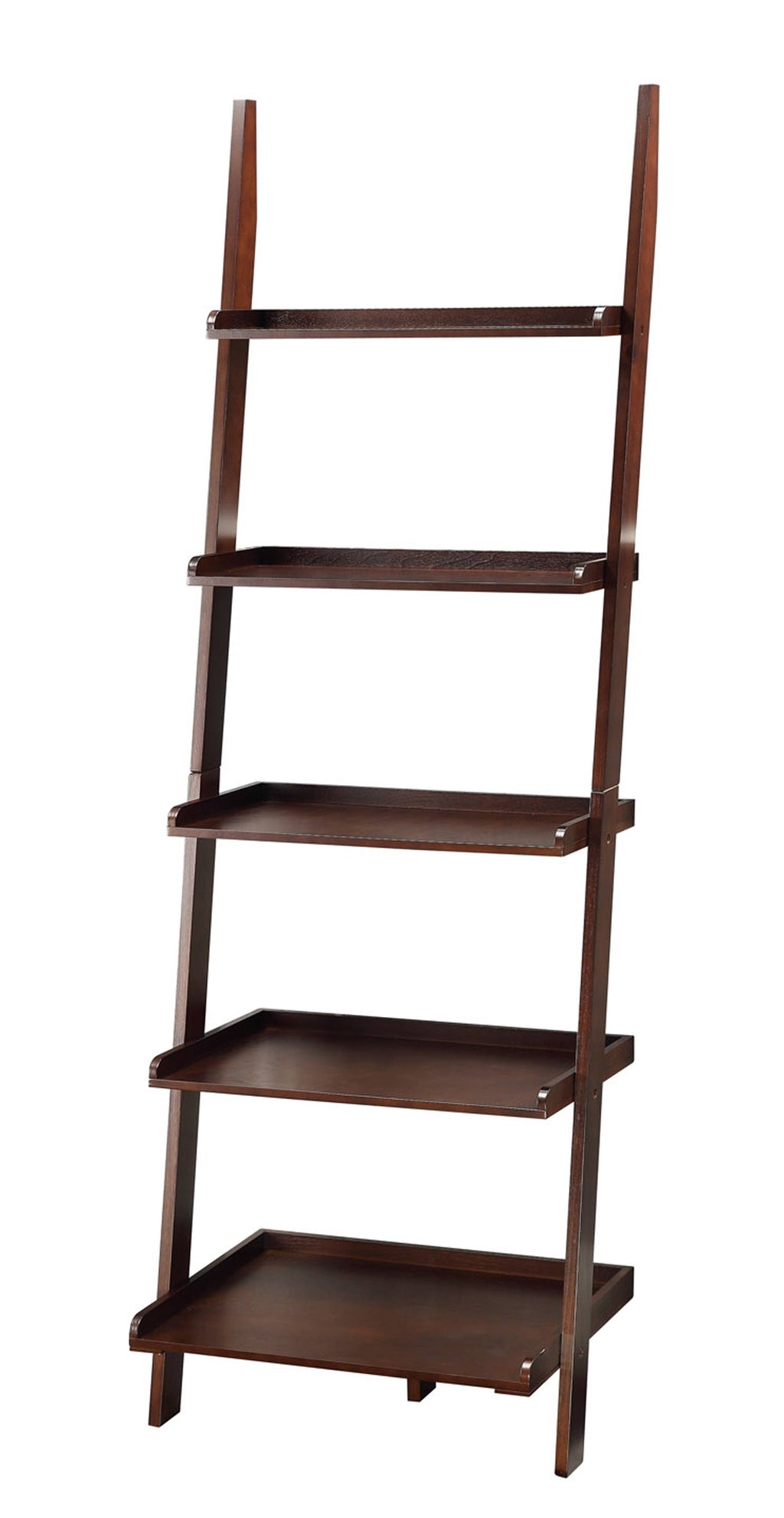 Espresso 5-Shelf Bookshelf Ladder X91633