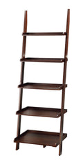 Espresso 5-Shelf Bookshelf Ladder X91633