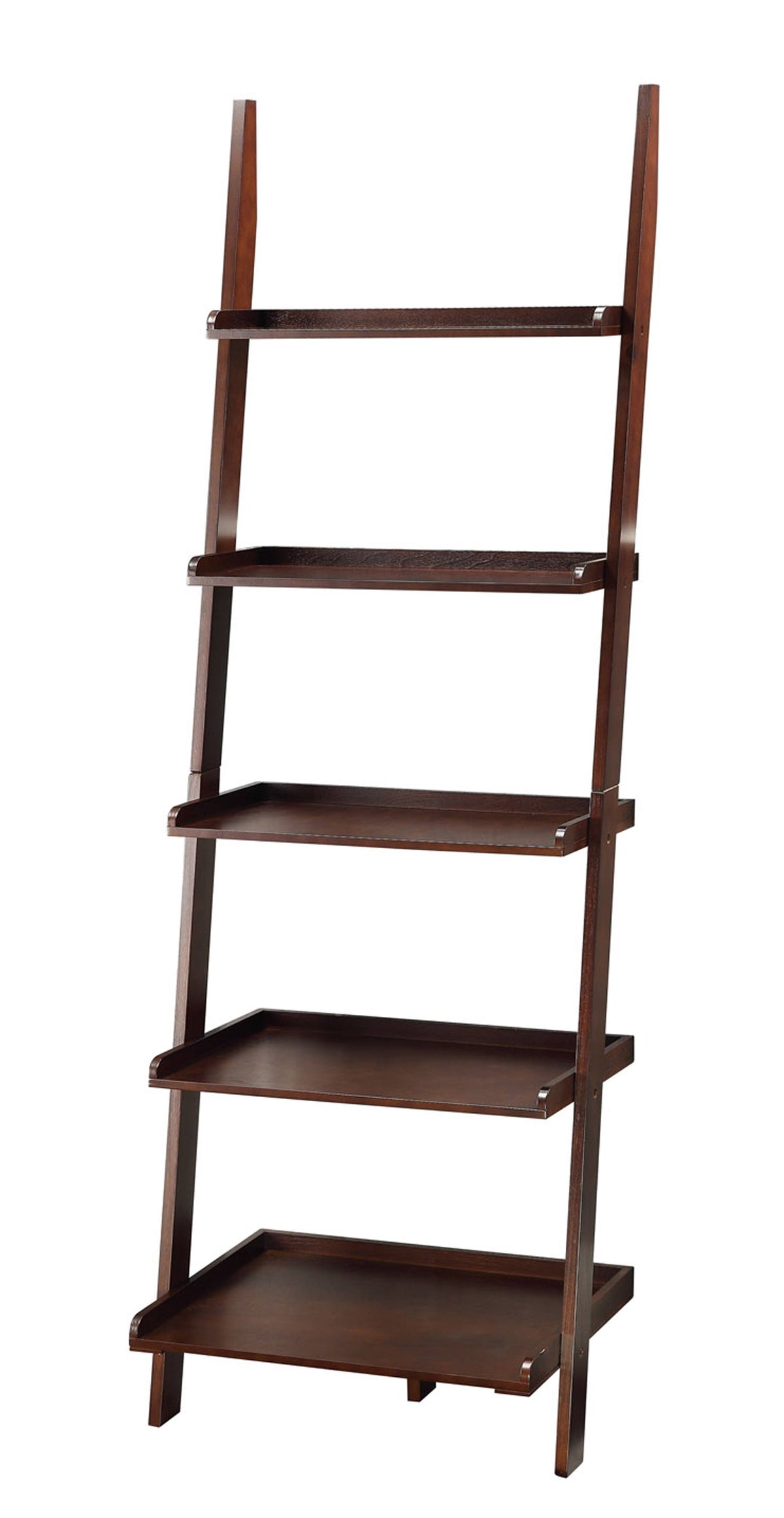 Espresso 5-Shelf Bookshelf Ladder X91633
