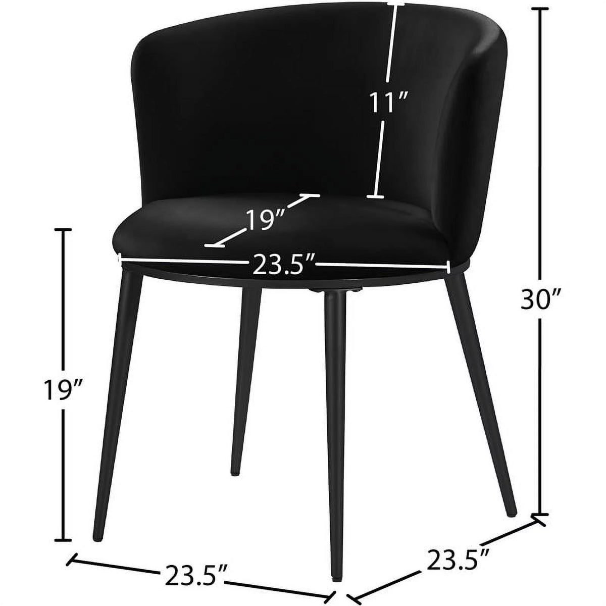 Black Velvet Dining Chair Set of 2 U878297