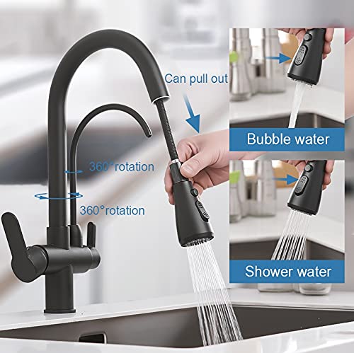Black Deck Mounted Kitchen Faucet Y360