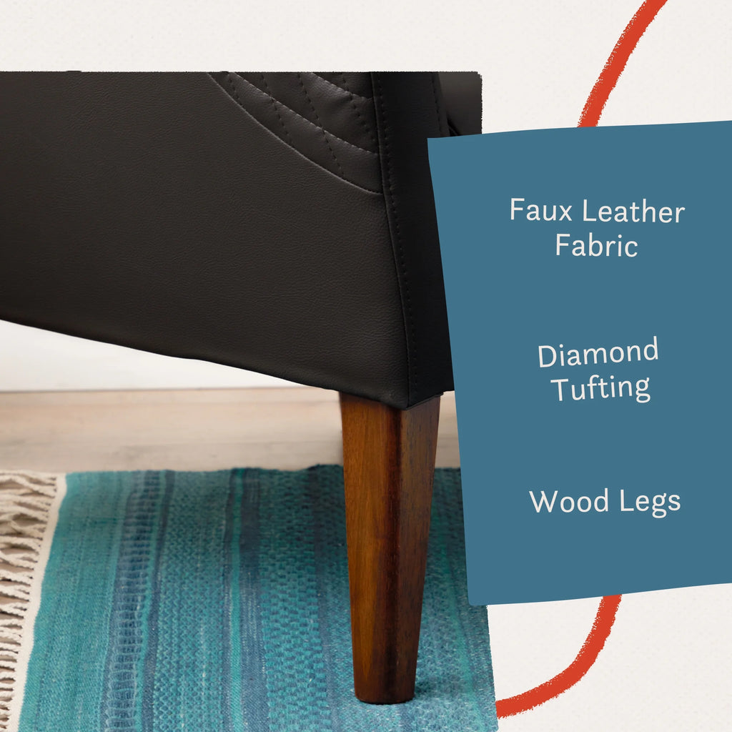 Black Faux Leather Club Chair P746
