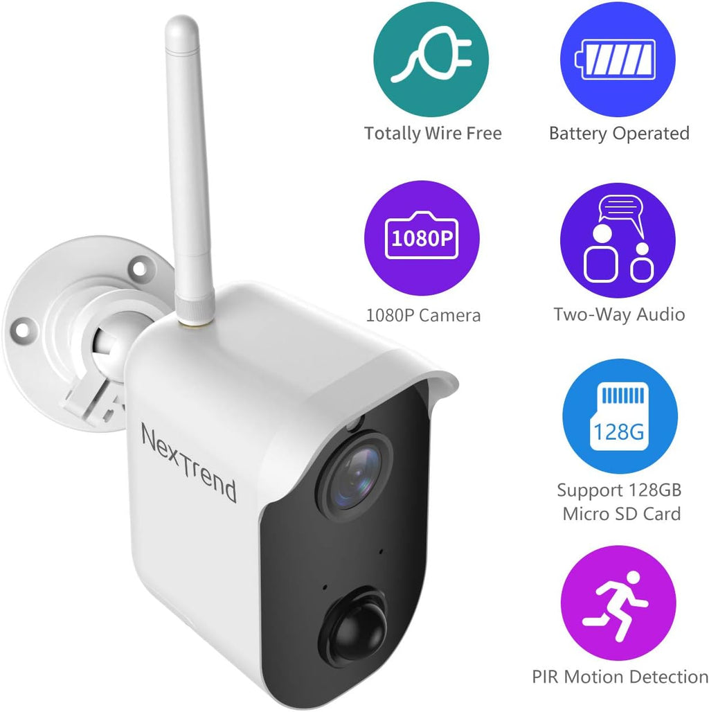 Wireless Battery Powered 1080P Security Camera with Night Vision, 2 Cameras J9659