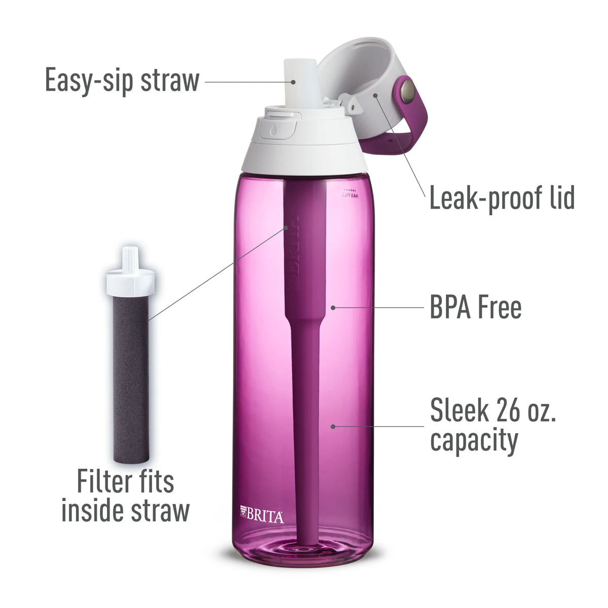 26 oz Filtered Water Bottle H397