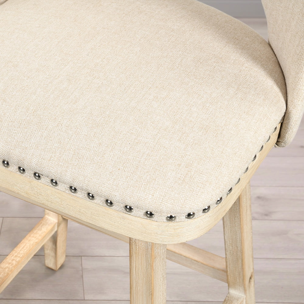 Swivel Counter Stool with Rubber Wood H255586