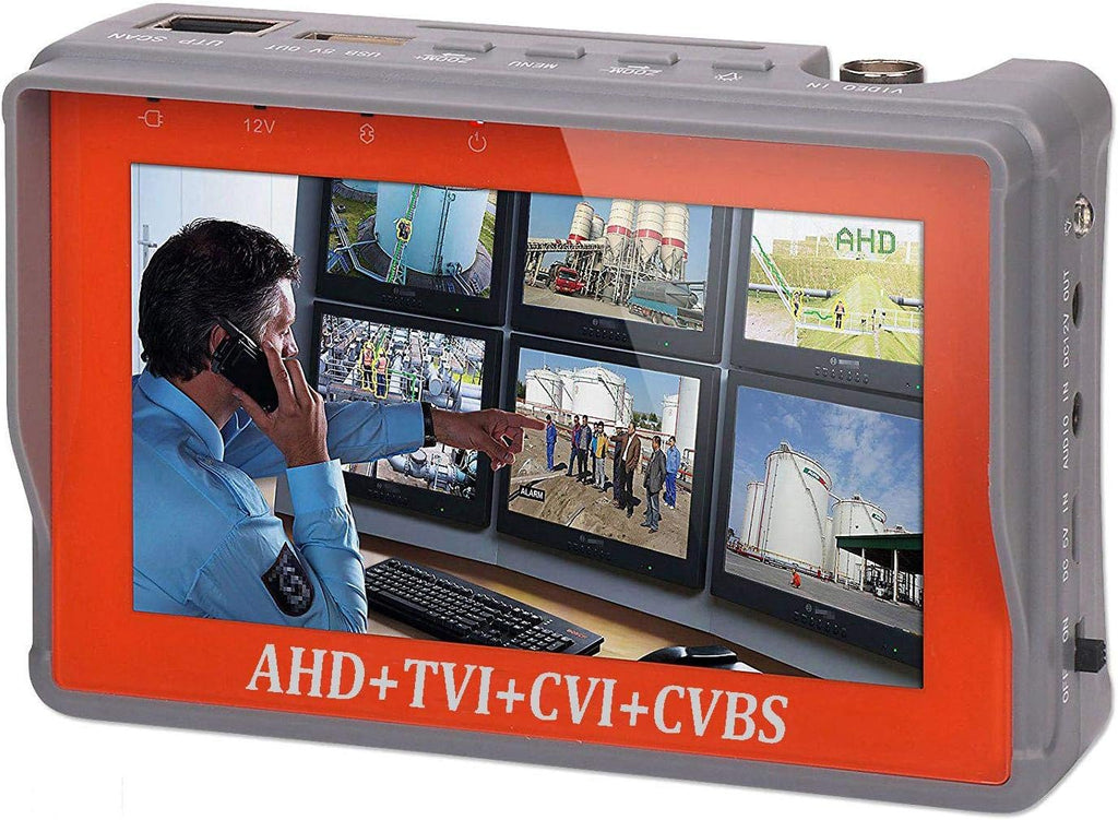 4 in 1 CCTV Tester for 1080P/3.0mp/4mp/5mp/8.0 Megapixel AHD, TVI, CVI, CVBS Analog Security Camera, 4.3 Inch IPS LCD Screen Video Monitor,12V 1A DC Out,PTZ/UTP Cable/Audio Tester Pack of 2 K1292