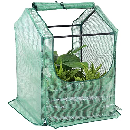 Green 4' x 3' Mini Greenhouse Tent with Steel Tube Frame J40588