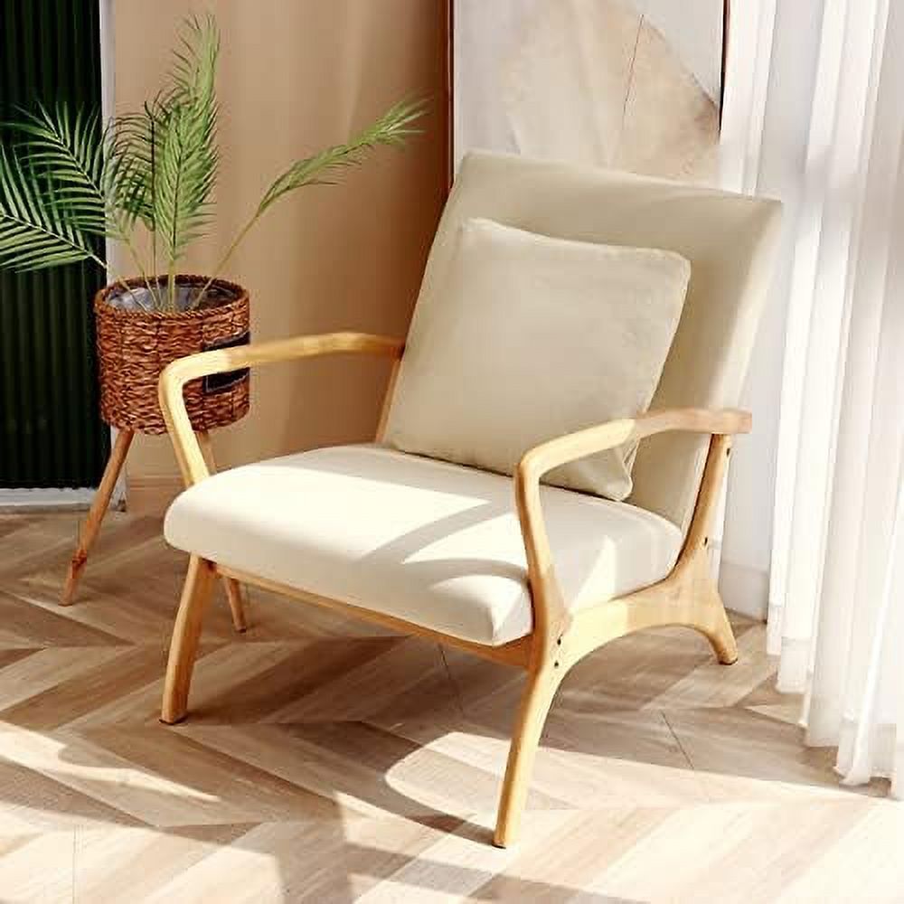 Accent Chair with Lumbar Pillow Upholstered Linen Fabric L83790