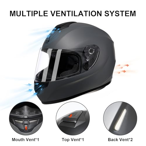 Full Face Motorcycle Helmet with Tinted and Clear Visor G52530