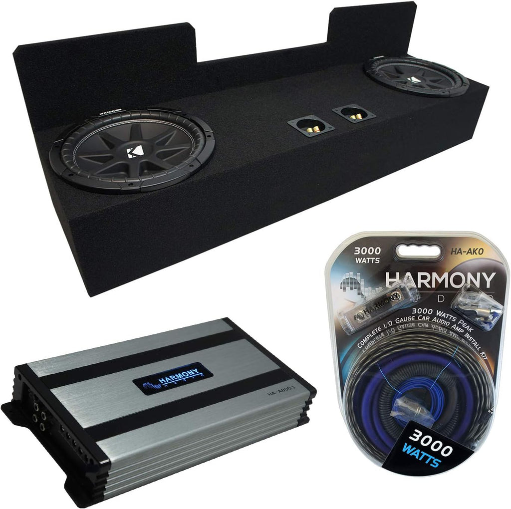 Compatible with 1995-2004 Toyota Tacoma Extended Cab Dual 12 Sub Box Enclosure & Amp L3321