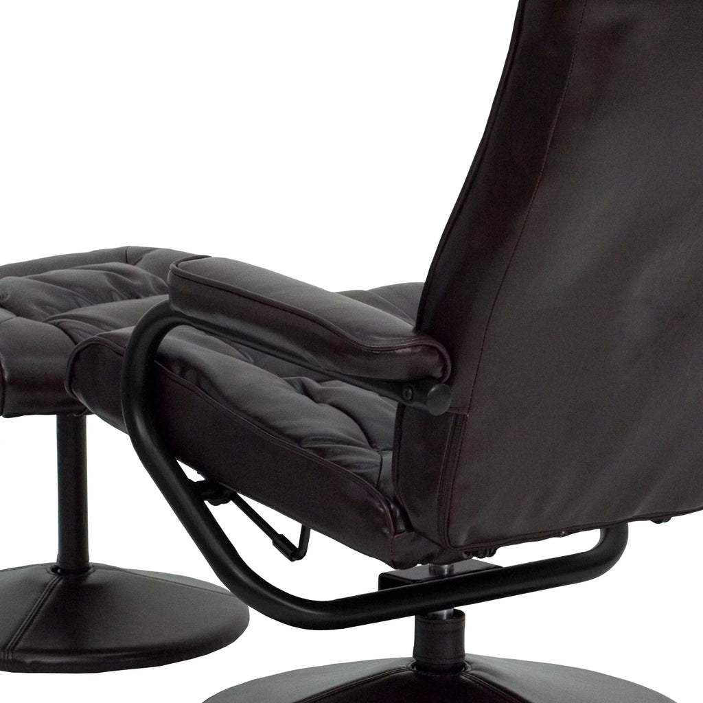 Brown Recliner and Ottoman X232
