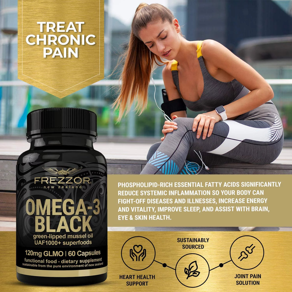 Mineral-Rich Flaky Sea Salt with Omega-3 Black, 1 Jar, 60 Capsules R137