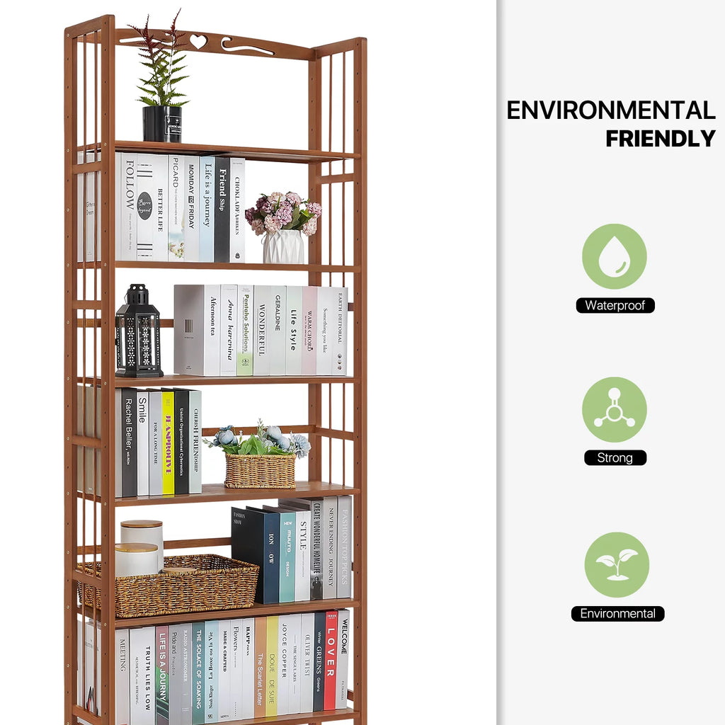 Bamboo 6 Tiers Open Bookshelf Z711436