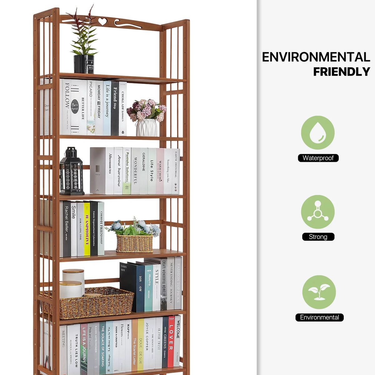 Bamboo 6 Tiers Open Bookshelf Z711436