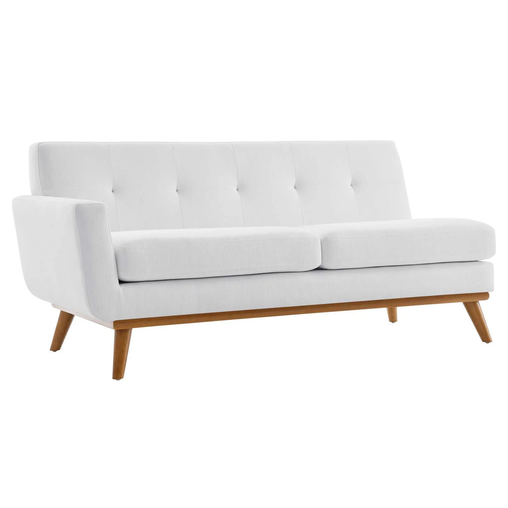 White Upholstered Fabric Loveseat V5545