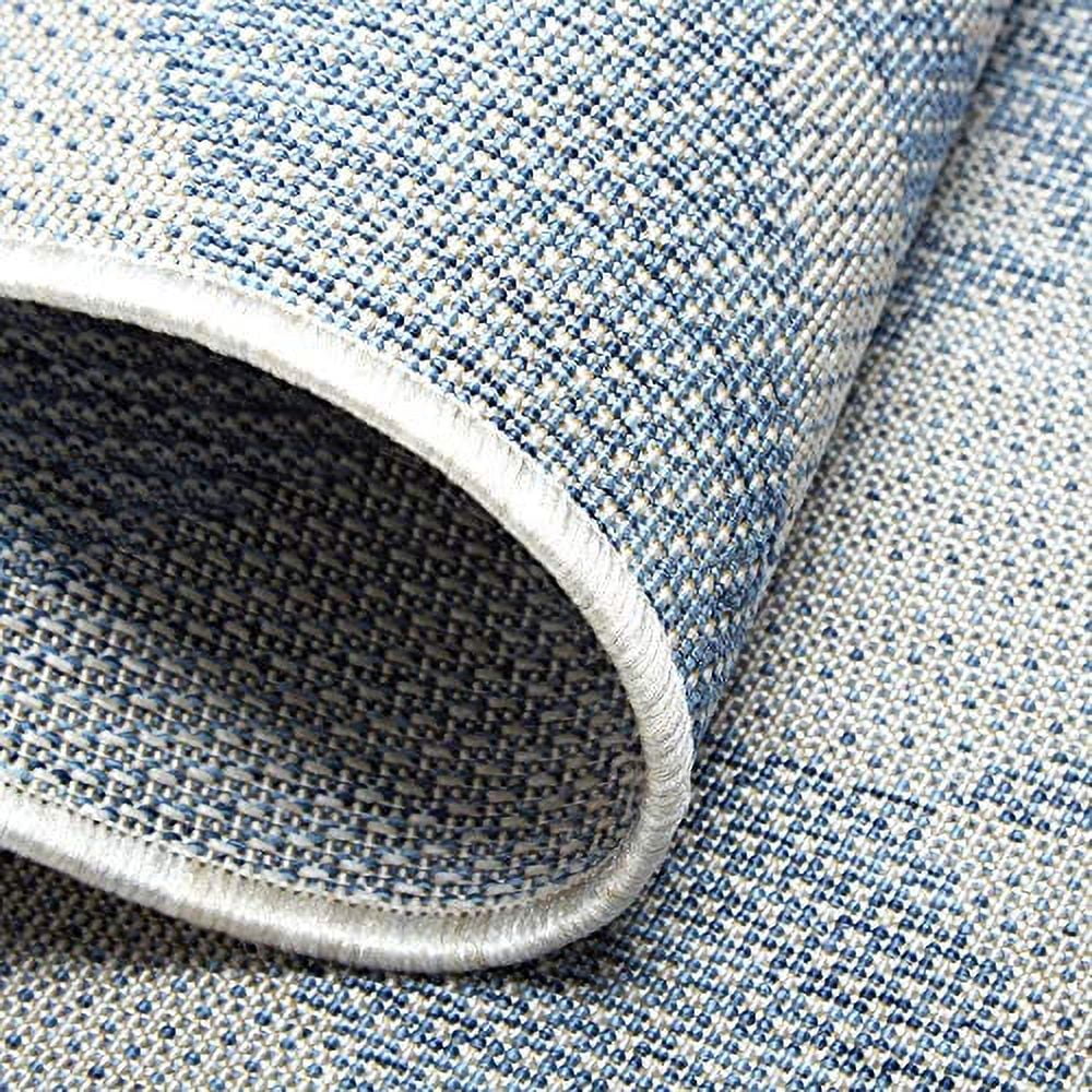 Blue Grey Herringbone Indoor/Outdoor Area Rug C5032