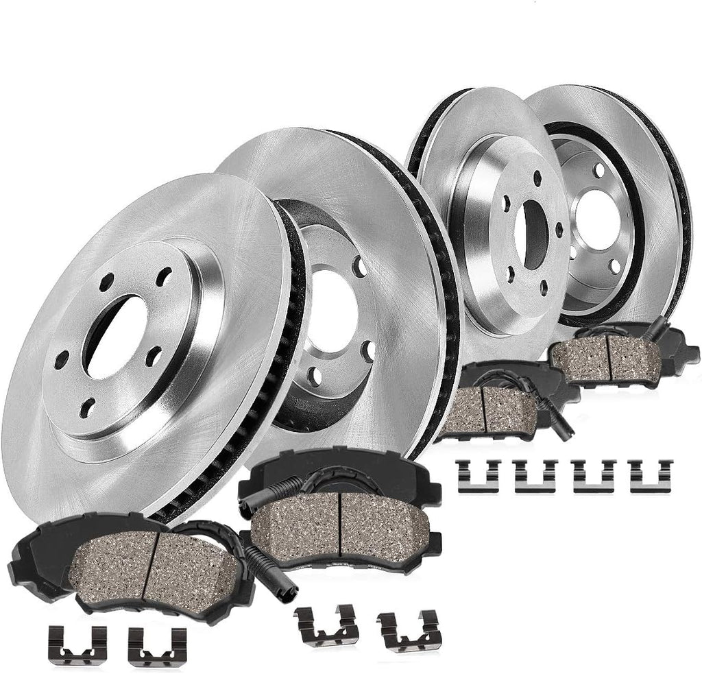 Premium OE 5 Lug Rotors + Low Dust Ceramic Brake Pads Y26300