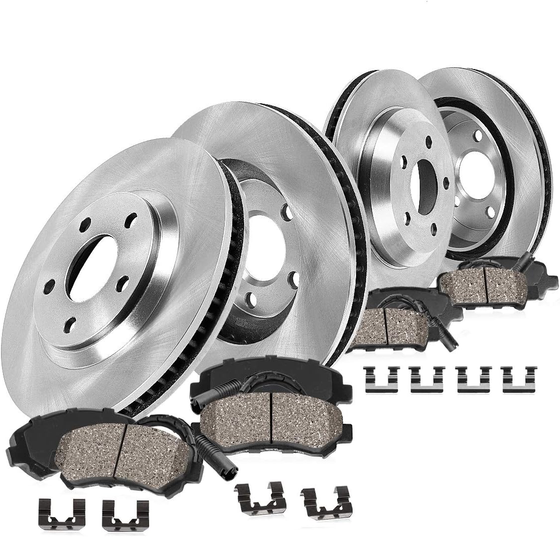 Premium OE 5 Lug Rotors + Low Dust Ceramic Brake Pads Y26300