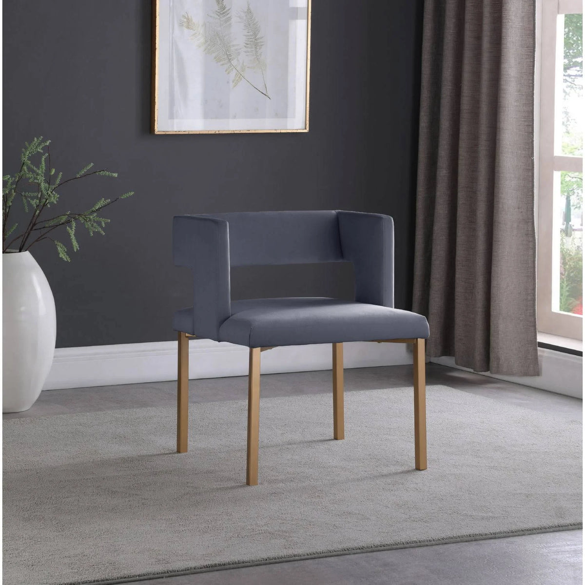 Gray Velvet Dining Chair (Set of 2) Z137637