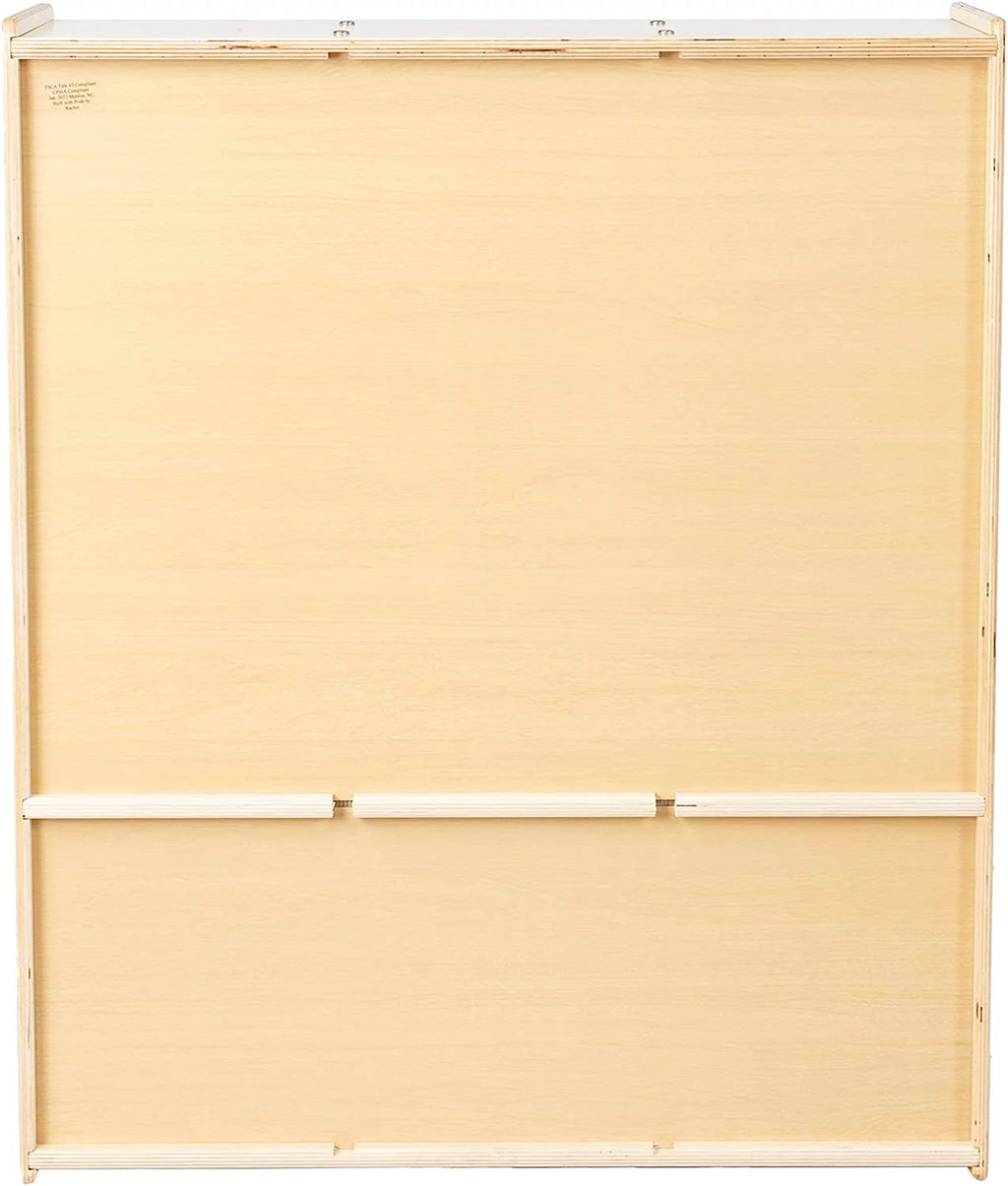 Wooden 3-Section Coat Locker Cubby Rack Q931349