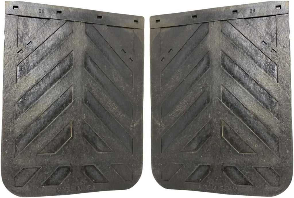 Black Mud Flaps 1/4" Chevron 24" x 30" Heavy Duty Rubber Pair Pack of 2 D5122