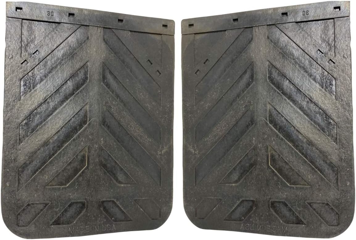 Black Mud Flaps 1/4" Chevron 24" x 30" Heavy Duty Rubber Pair Pack of 2 D5122