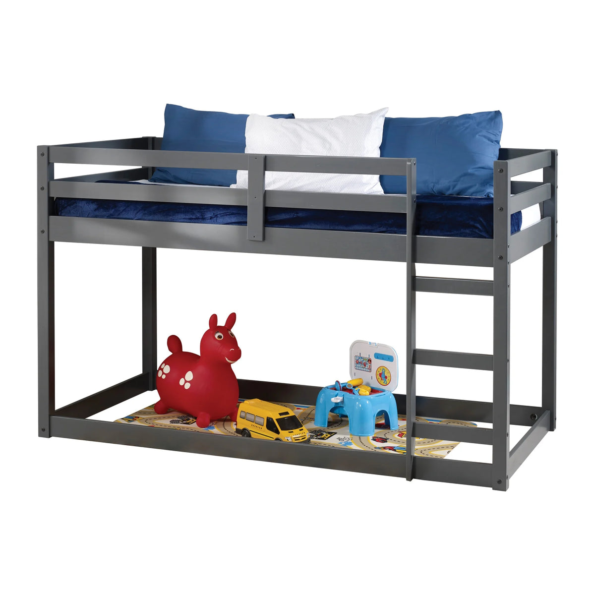 Gray Twin Loft Bed Wood M105