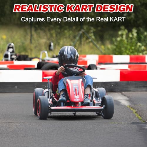 24V Battery Powered Electric Go Kart with 150 * 2 Motors, Red Y532798