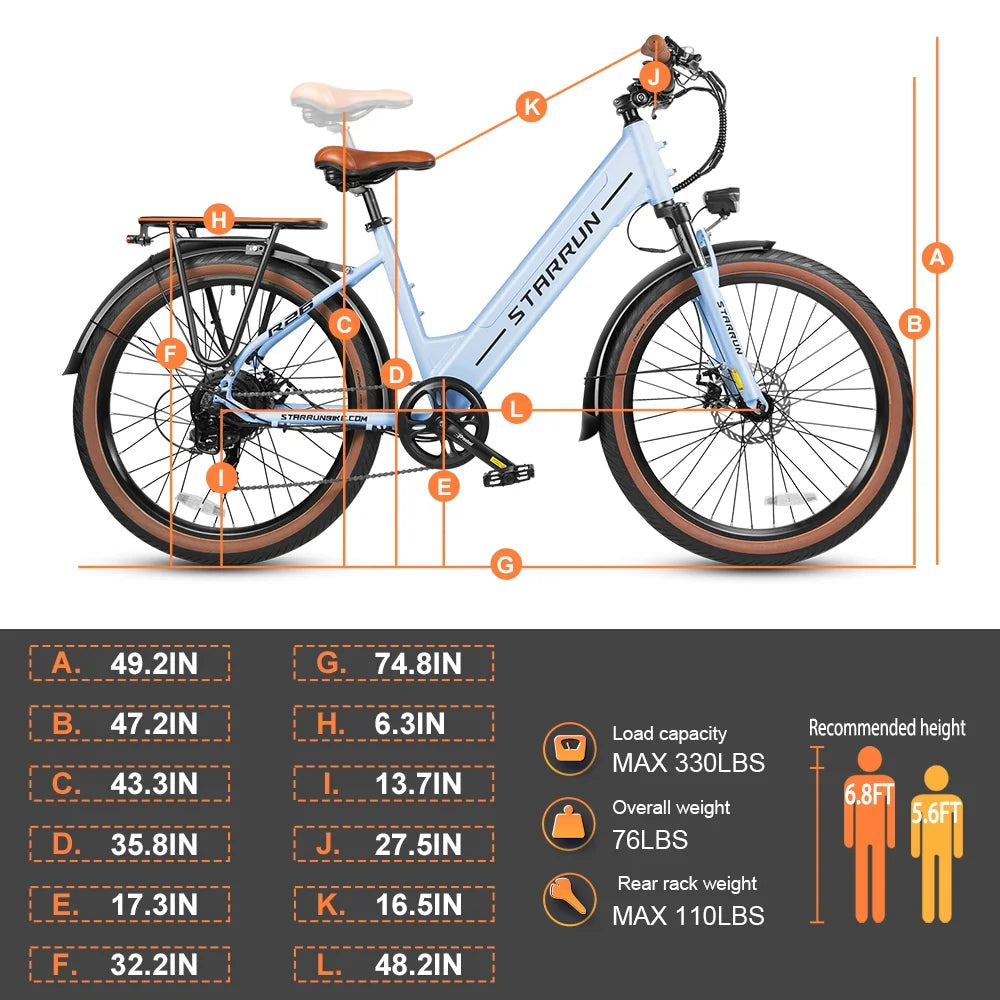 500W 48V 12Ah 7 Speed Electric Bike J105590