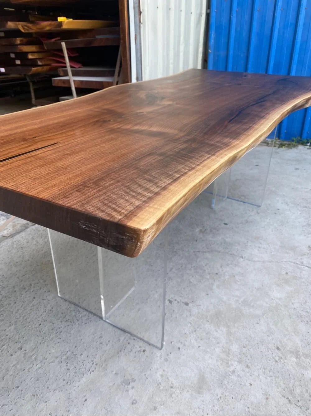 Live Edge Black Walnut Wood Slab Table V245748
