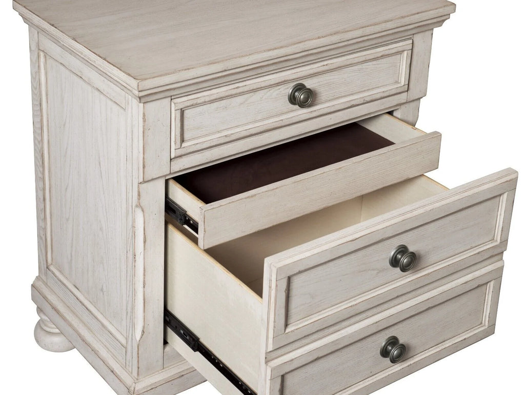 White Queen Size Platform Storage Bed Nightstands Dresser Mirror 6pc Set G198