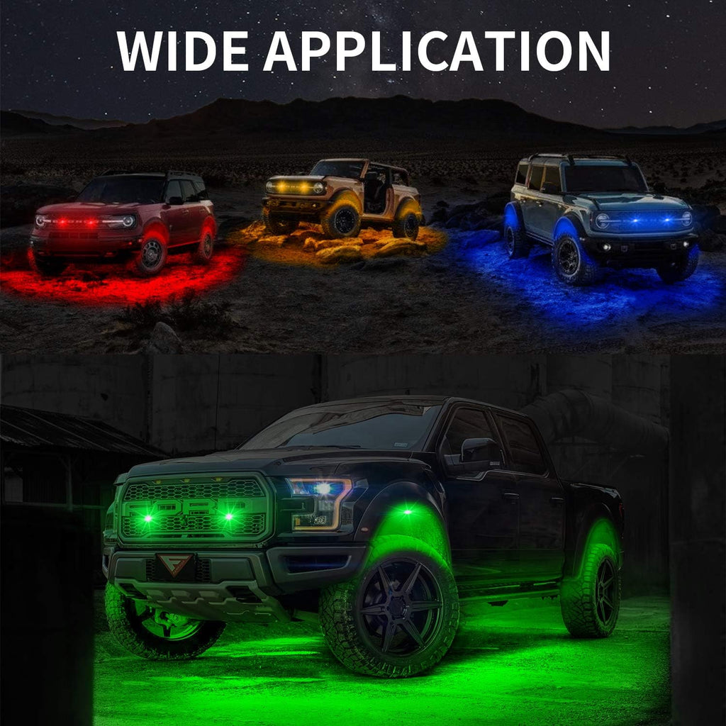12 Pods Multicolor Waterproof LED Car Light Kit T664