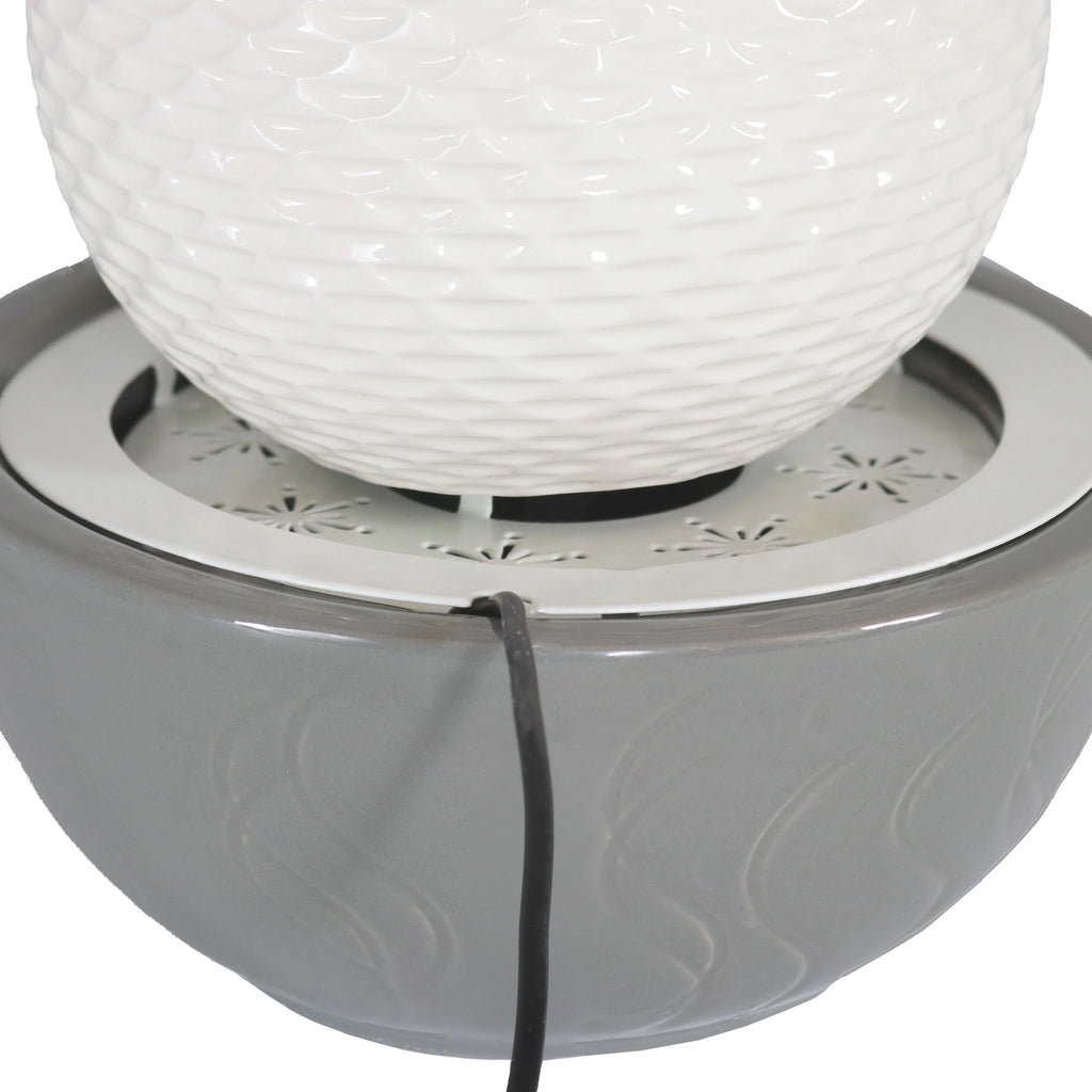 Patterned Sphere Indoor Water Fountain with Lights Z80460