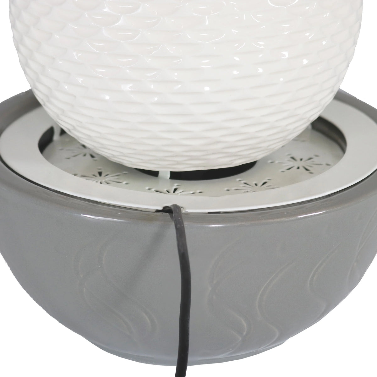 Patterned Sphere Indoor Water Fountain with Lights Z80460