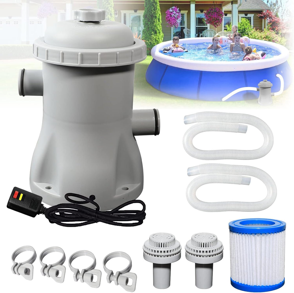 330 Gallon Pool Filter Pump with GFCI, 110v-120v, 1 Filter Cartridge L427