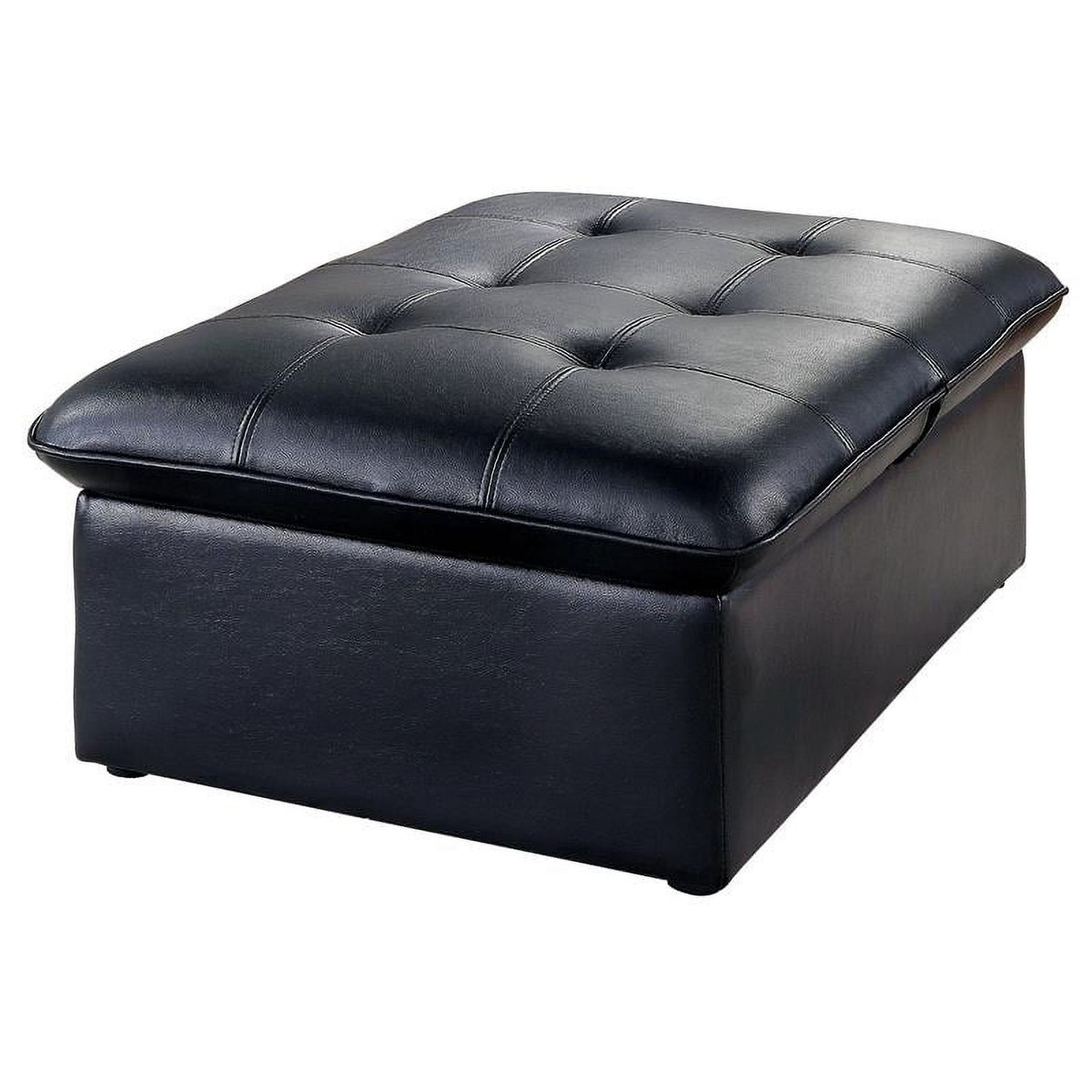 Black Faux Leather Tufted Futon Chair D142303