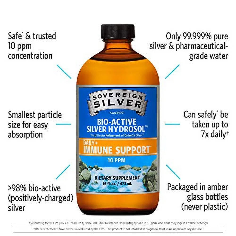 Bio-Active Silver Hydrosol - 10 ppm, 16oz (473mL) P157