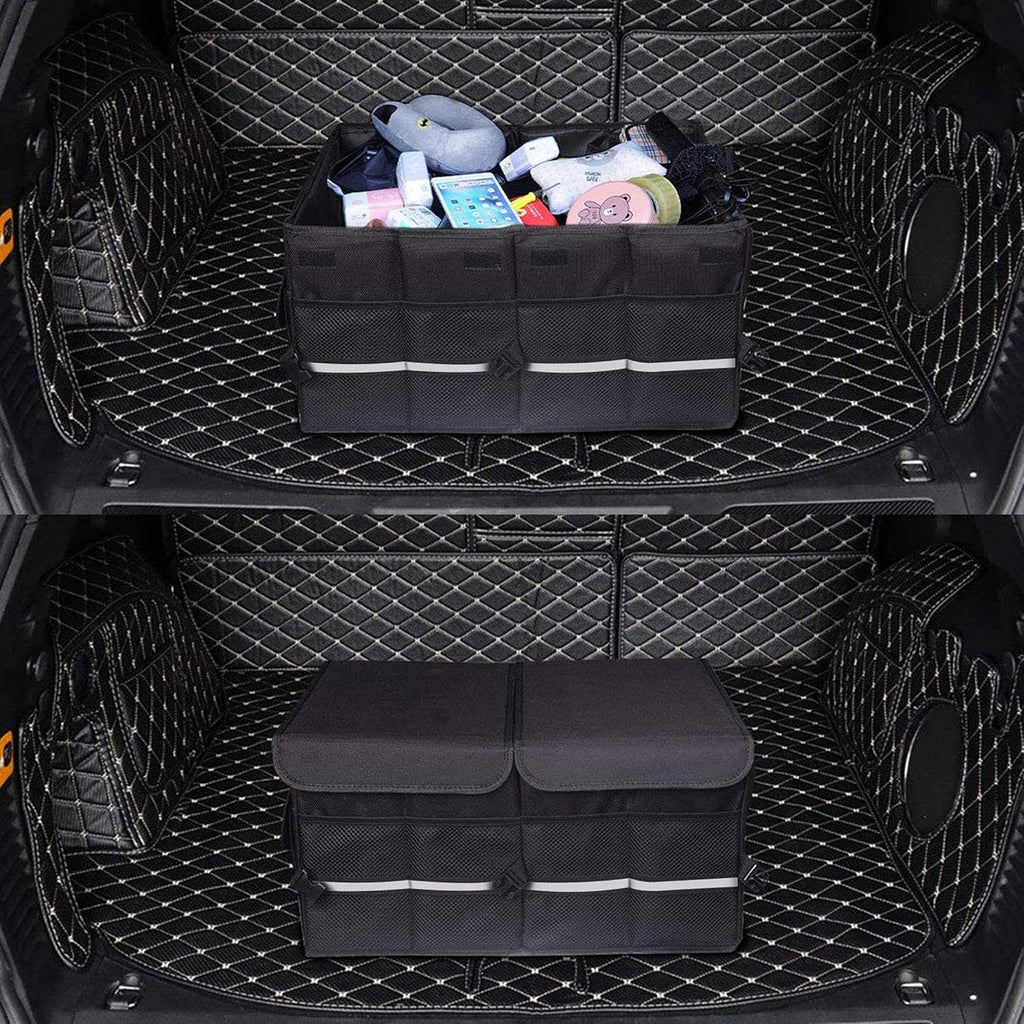 Car Trunk Organizer With Two Lids, Expandable Large Capacity, Non-Slip Bottom, Oxford Fabric Q1642