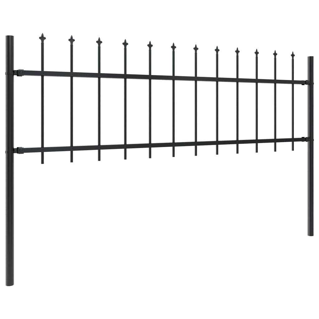 Black Steel Garden Fence with Spear Top C468580