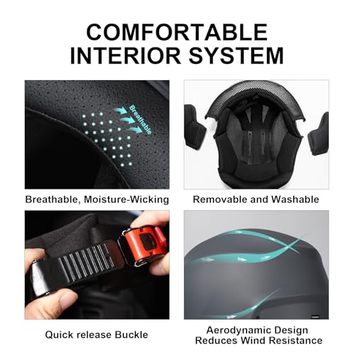 Full Face Motorcycle Helmet with Tinted and Clear Visor G52530