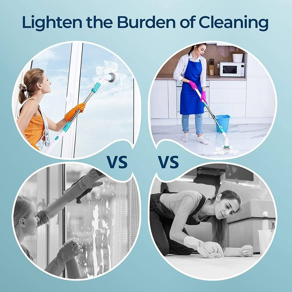 Electric Spin Scrubber with Adjustable Extension Handle T452