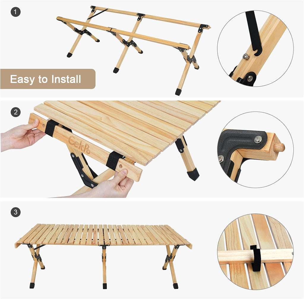 Portable Wooden Folding Picnic Table with Carry Bag W89546