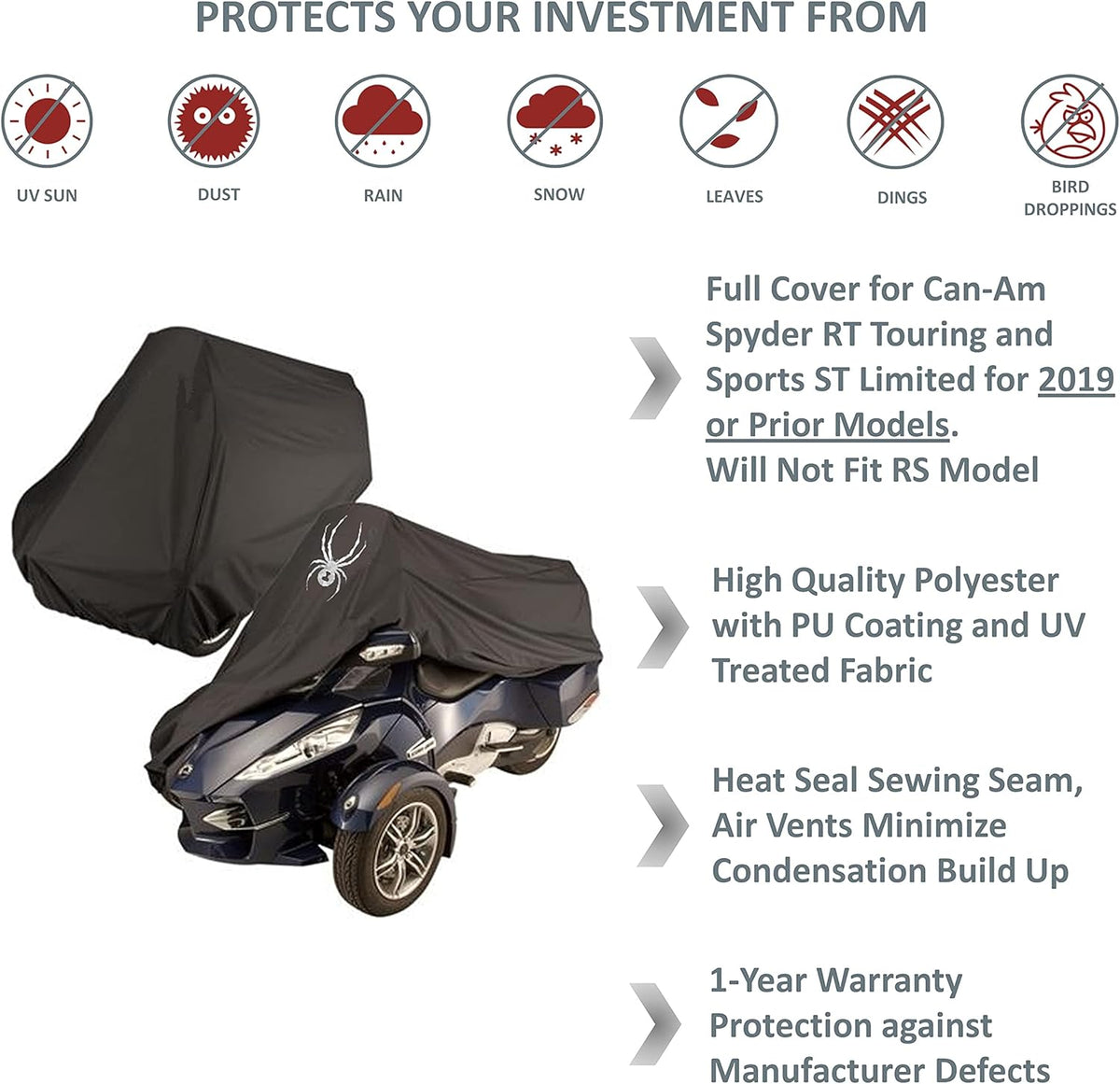 Full Cover for Can-Am Spyder RT Touring Sports ST Limited E366817