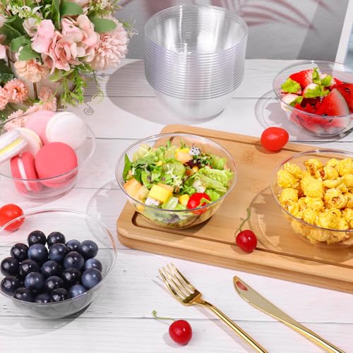 12 oz Clear Plastic Bowls 100 Pack Disposable Hard Small Bowls B243