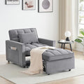 Dark Gray Velvet Convertible Sleeper Chair C367