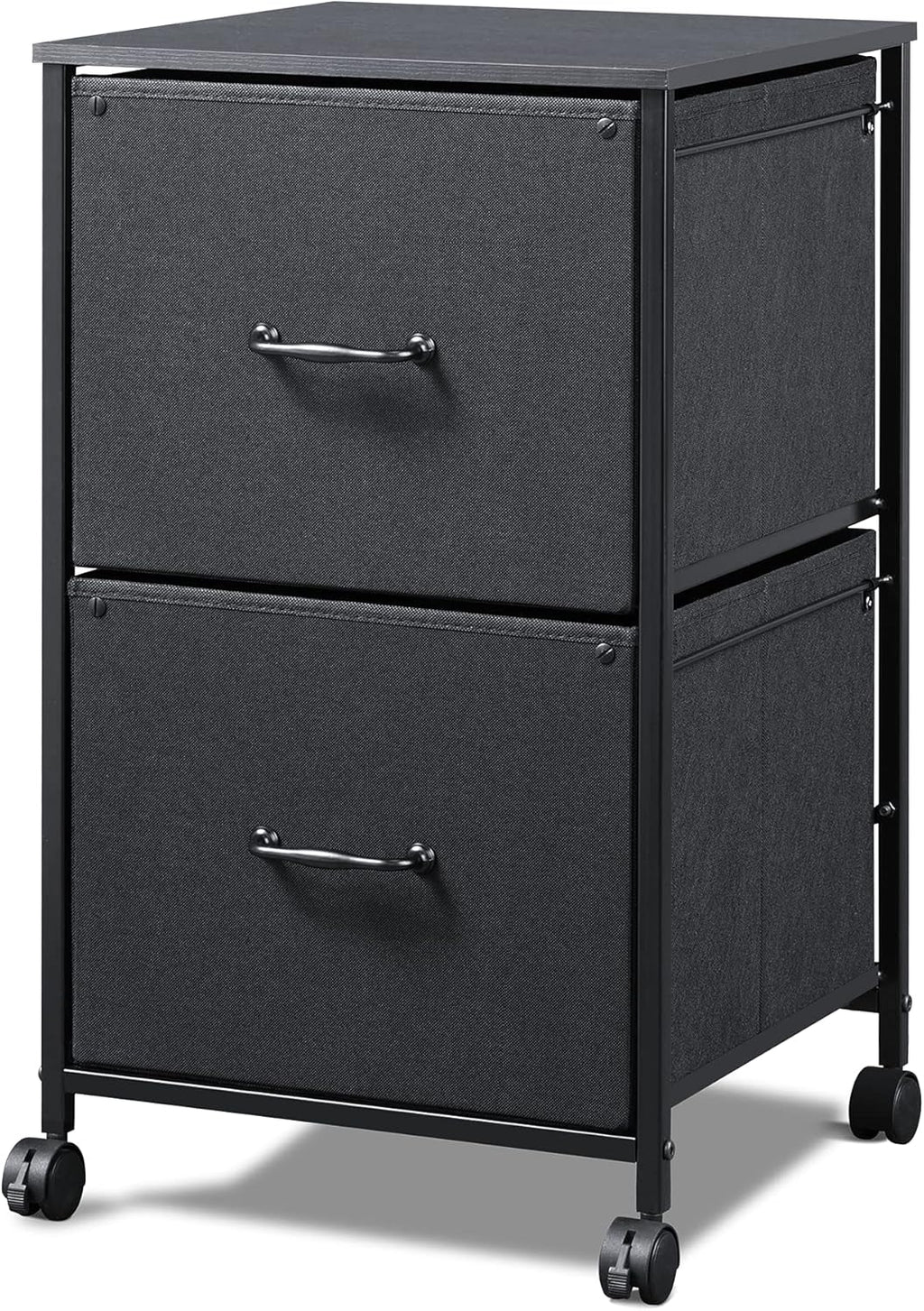 Black 2 Drawer Mobile File Cabinet P75872