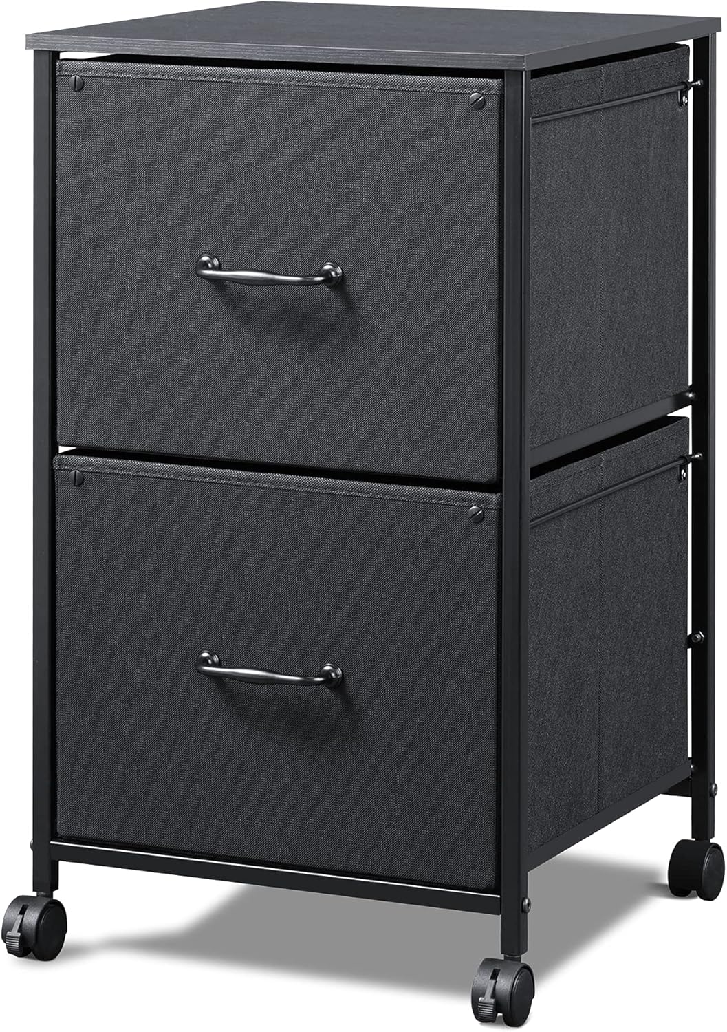 Black 2 Drawer Mobile File Cabinet P75872
