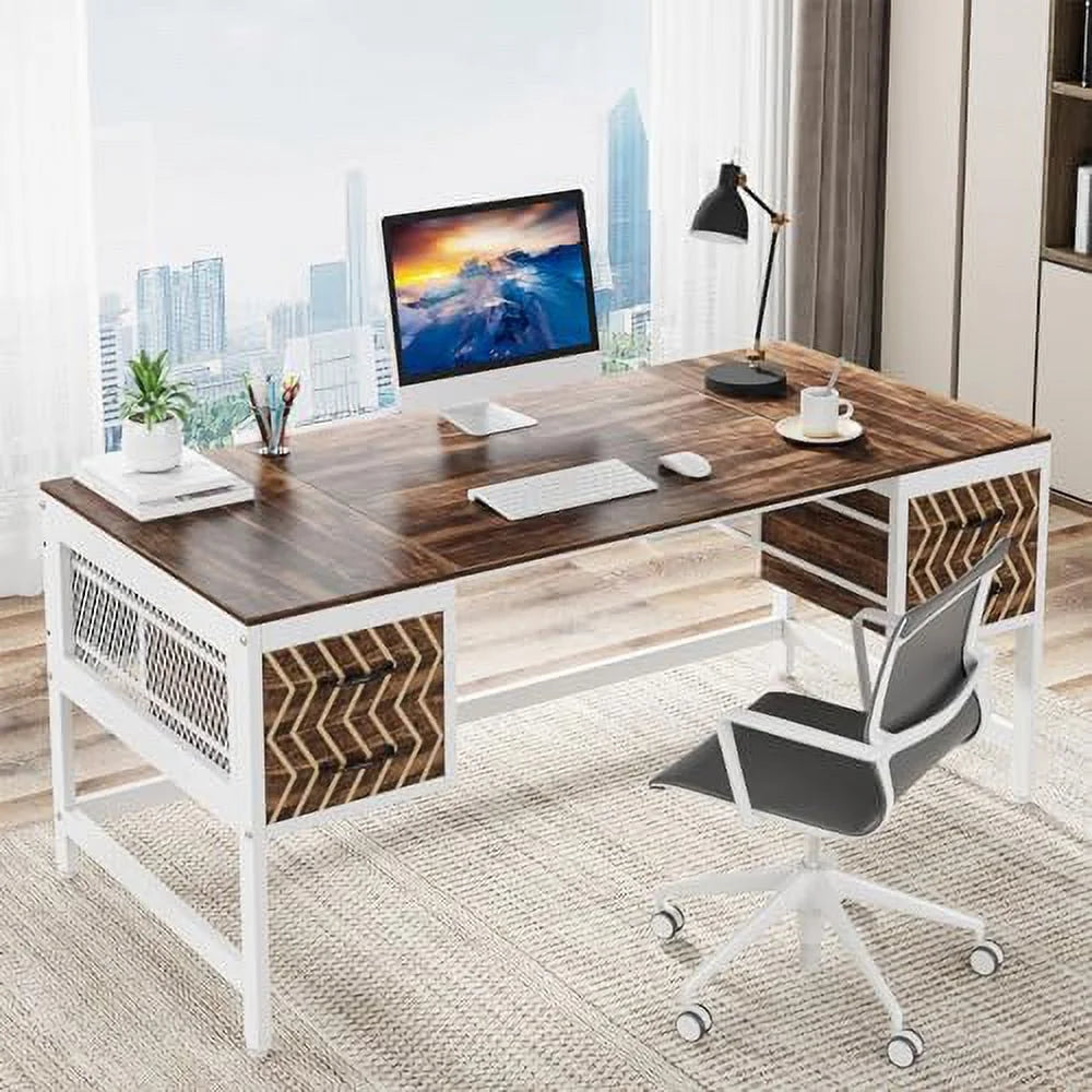 Home Office Desk with Drawers 63" Computer Desk N309
